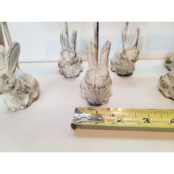 Bunny Rabbit Dinner Place Card Holders Set of‎ 7 Country French Farmhouse - Picture 9 of 10